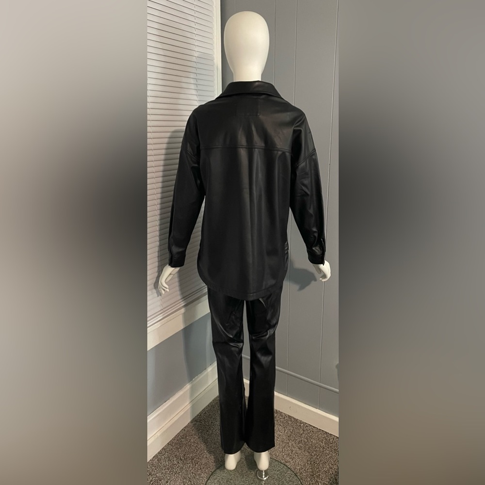 Celebrity Pink Black Pleather Jacket Size Small Faux Leather - Picture 4 of 9